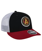 New Era Men's Black Atlanta United Fc Throwback Trucker Low Profile 9FIFTY Snapback Hat