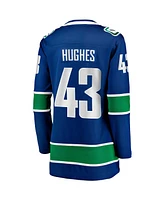 Fanatics Women's Quinn Hughes Blue Vancouver Canucks Home Breakaway Player Jersey