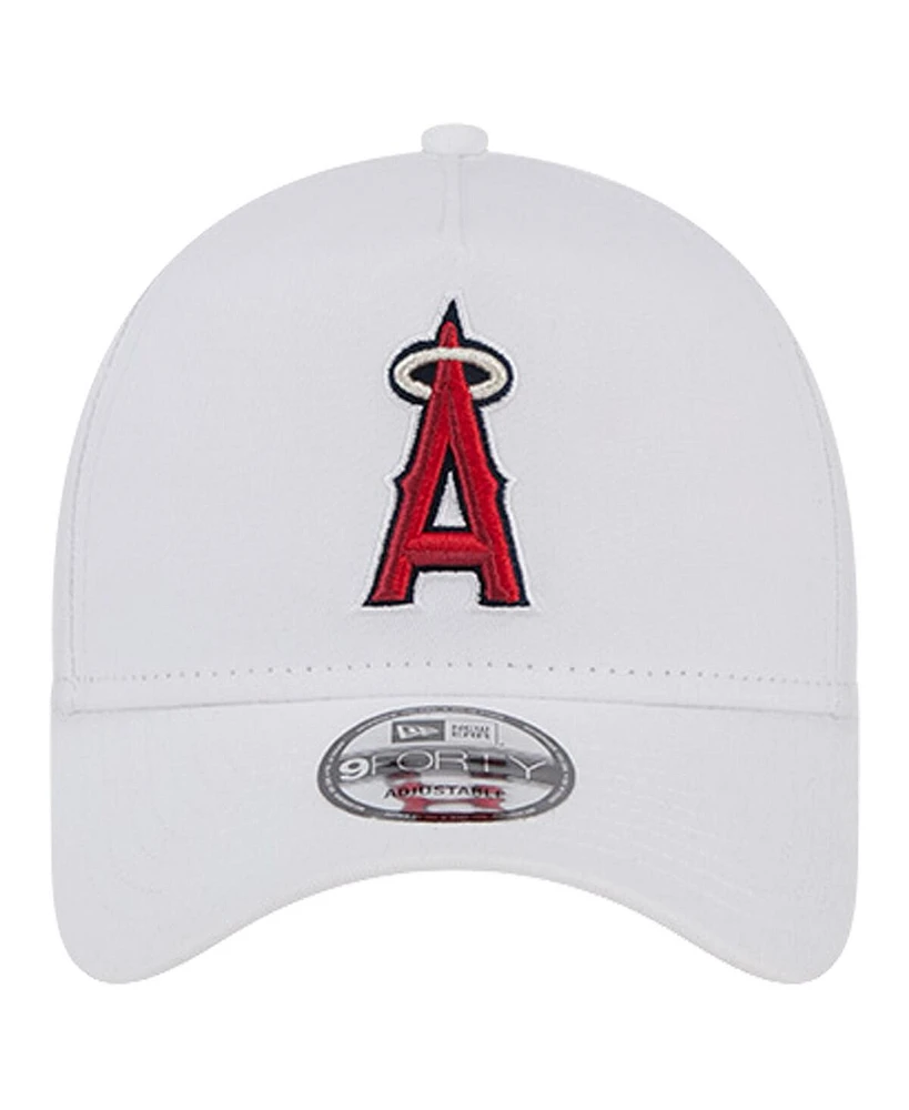 New Era Men's White Los Angeles Angels Tc A-Frame 9FORTY Adjustable Hat