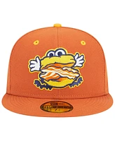 New Era Men's Orange Montgomery Biscuits Theme Nights Montgomery Bacon Biscuits 59FIFTY Fitted Hat