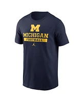 Jordan Men's Navy Michigan Wolverines Football T-Shirt