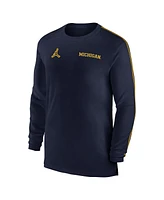 Jordan Men's Michigan Wolverines 2024 Sideline Coach Uv Performance Long Sleeve T-Shirt