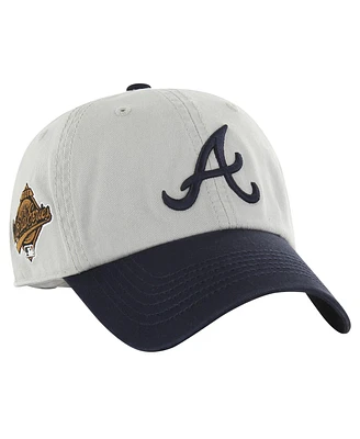 47 Brand Men's Gray/Navy Atlanta Braves Sure Shot Classic Franchise Fitted Hat