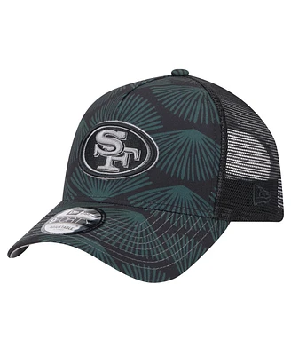 New Era Men's Black San Francisco 49ers Agave Trucker 9FORTY Adjustable Hat