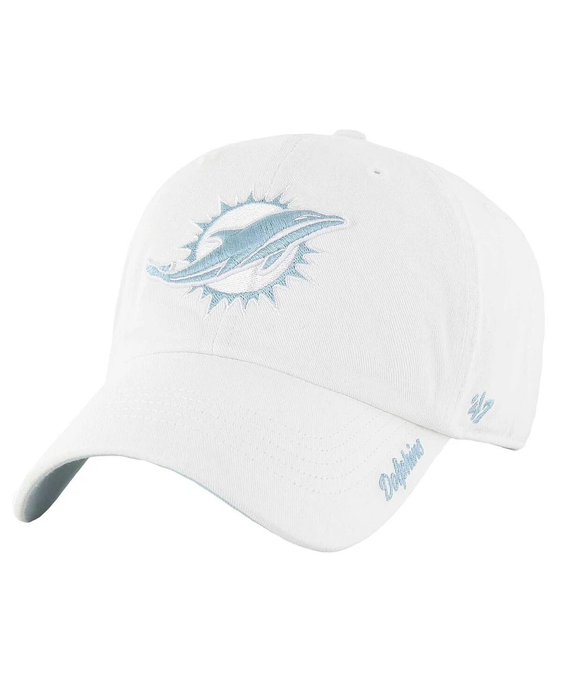 '47 Brand Women's White Miami Dolphins Ballpark Cheer Clean Up Adjustable Hat