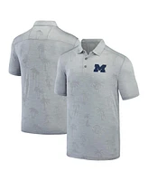 Tommy Bahama Men's Gray Michigan Wolverines Sport Palm Coast Palmera IslandZone Polo