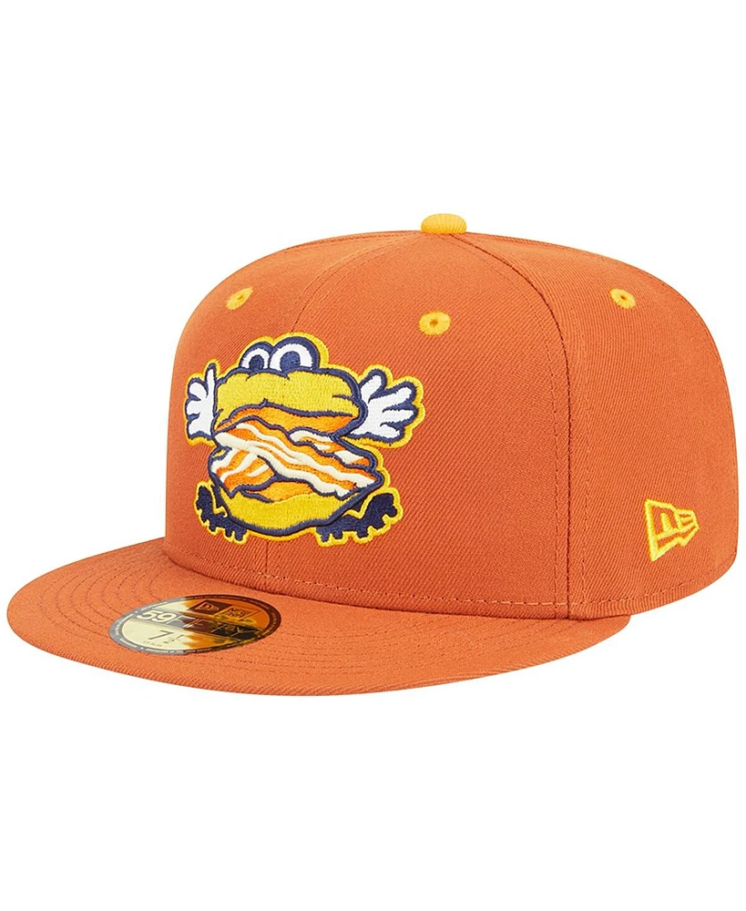 New Era Men's Orange Montgomery Biscuits Theme Nights Montgomery Bacon Biscuits 59FIFTY Fitted Hat