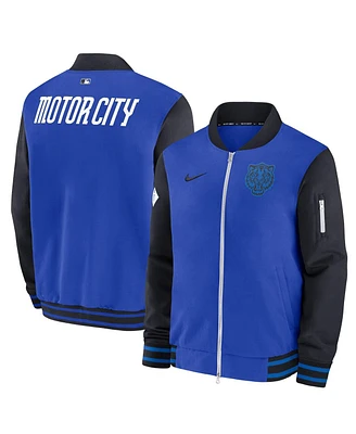 Nike Men's Royal Detroit Tigers 2024 City Connect Authentic Collection Game Time Full-Zip Bomber Jacket