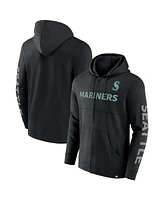 Fanatics Men's Black Seattle Mariners Ace Hoodie Full-Zip Sweatshirt