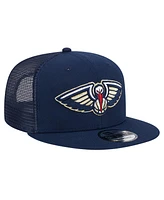 New Era Men's Navy New Orleans Pelicans Evergreen Meshback 9FIFTY Snapback Hat