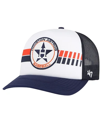 47 Brand Men's White/Navy Houston Astros Cooperstown Collection Wax Pack Express Trucker Adjustable Hat