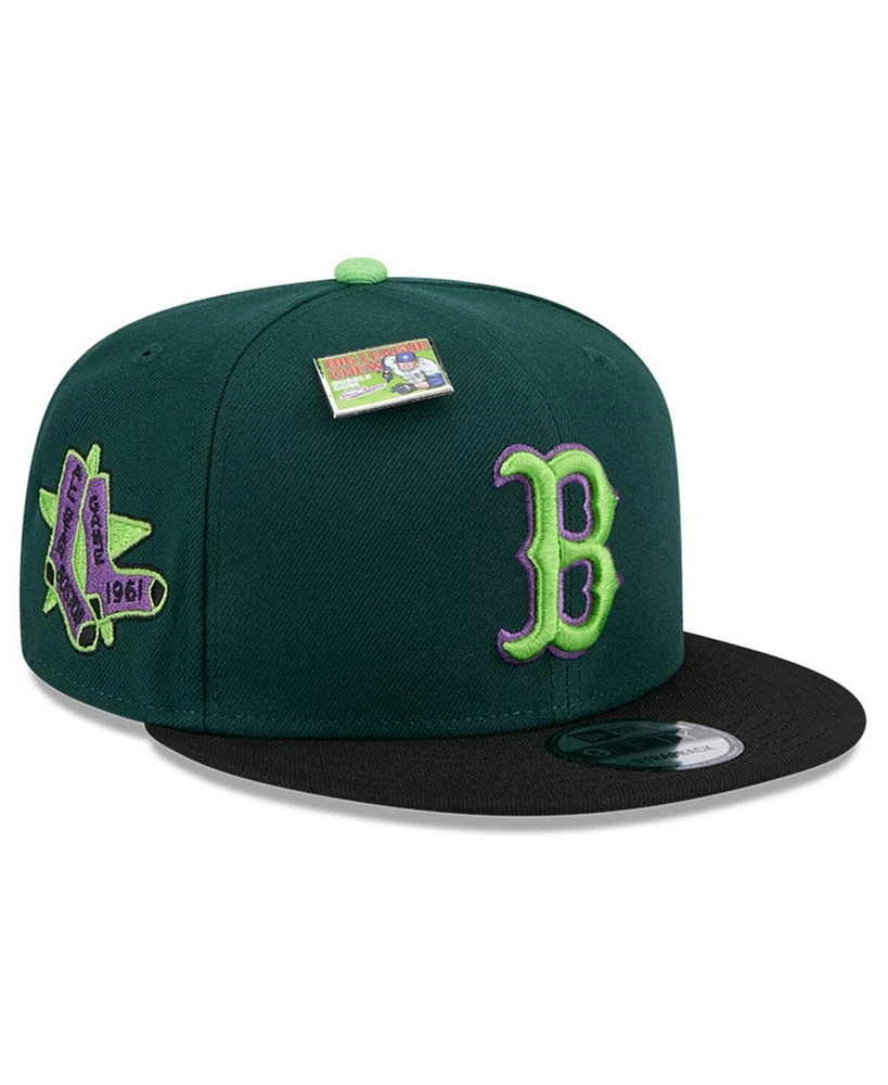 New Era Men's Green/Black Boston Red Sox Sour Apple Big League Chew Flavor Pack 9FIFTY Snapback Hat