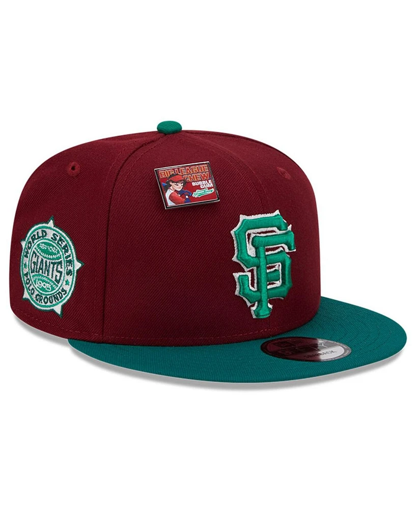 New Era Men's Cardinal/Green San Francisco Giants Strawberry Big League Chew Flavor Pack 9FIFTY Snapback Hat