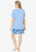 Dreams & Co. Women's Plus Knit Pj Short Set