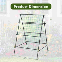 Cucumber Trellis Foldable Garden Tunnel Trellis with Adjustable Auxiliary Clips