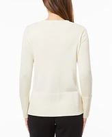Melissa Paige Women's V-Neck Wide-Hem Wide-Cuff Sweater