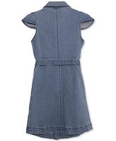 Speechless Big Girls Collared Belted Denim Dress