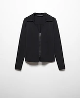 Mango Women's Zipper Fitted Jacket