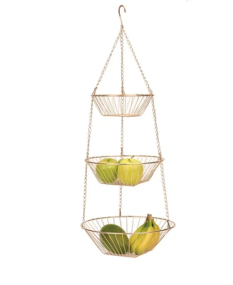 Rsvp International Woven Wire 3 Tier Copper Hanging Basket