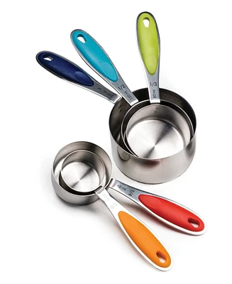 Rsvp International Endurance Stainless Steel 5 Piece Measuring Cup Set - Color Handles