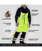 RefrigiWear Men's Insulated Reflective High Visibility Extreme Softshell Bib Overalls