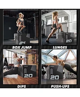 Philosophy Gym 3 in 1 Soft Foam Plyometric Box - 20" x 24" x 30" Jumping Plyo Box for Training and Conditioning