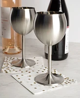 Rsvp International Endurance Stainless Steel Wine Glass Set 2 Piece 3x3x7"