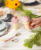Rsvp International Endurance Stainless Steel 4 Piece 6" Ice Cream Spoons Set in Mixed Colors