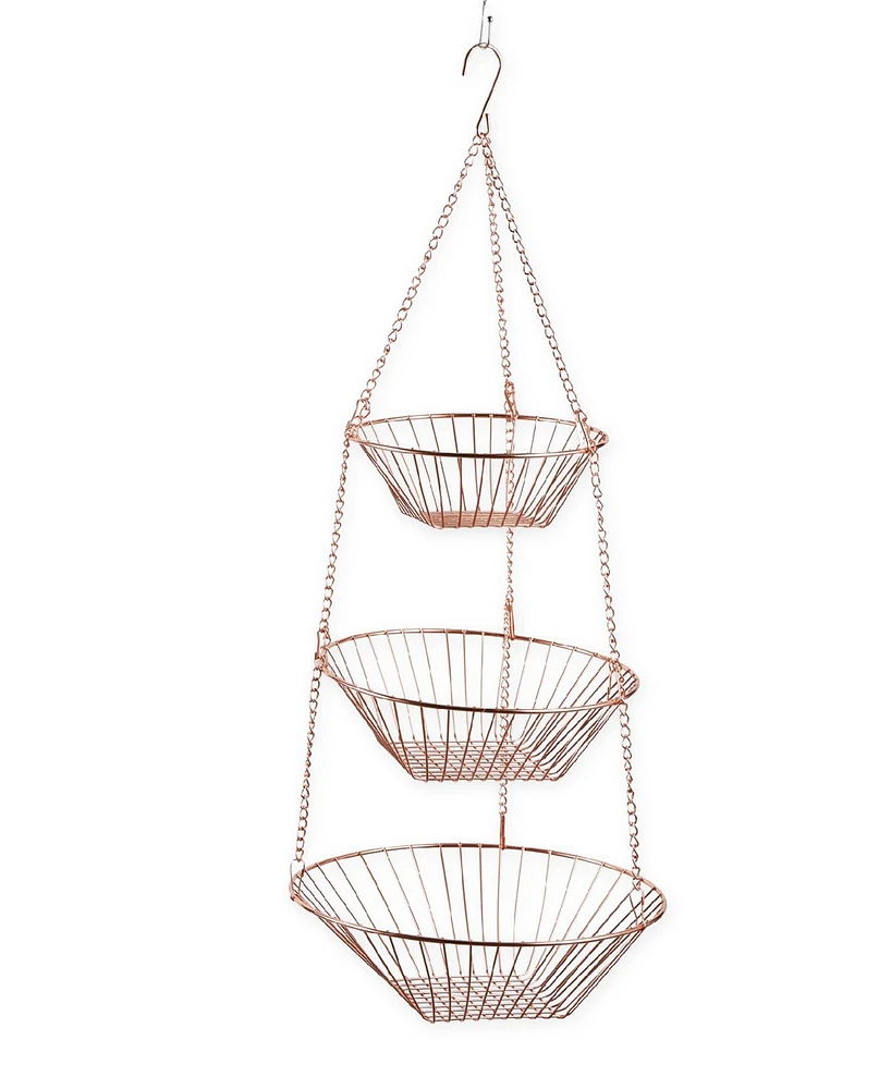 Rsvp International Woven Wire 3 Tier Copper Hanging Basket