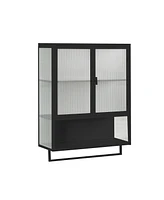 Streamdale Furniture 23.62" Glass Doors Modern Two-Door Wall Cabinet