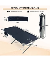 Extra Wide Folding Camping Bed with Carry Bag and Storage Bag