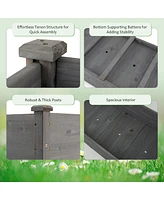 Wooden Raised Vegetable Garden Bed Elevated Grow Vegetable Planter