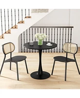 Costway 31.5" Round Dining Table with Anti-Slip Pp Ring Modern Bistro Table for Dining Room