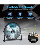 Costway 20 Inches High Velocity Floor Fan, Portable Pivoting Fan with 3 Powerful Speeds
