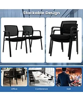 Conference Chairs Set of 2 Stackable Office Guest Mesh Chairs