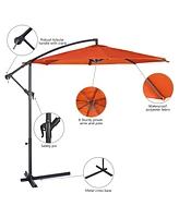 10 Ft Hanging Umbrella Patio Sun Shade Offset Outdoor Market Cross Base