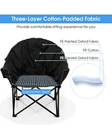 Costway Folding Camping Moon Padded Chair with Carry Bag