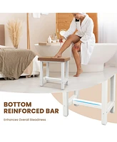 Costway 18'' x 12'' Hdpe Waterproof Shower Bench Spa Bath Shower Stool