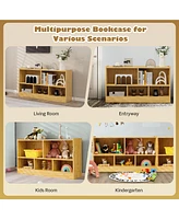 Kids 2-Shelf Bookcase 5-Cube Wood Toy Storage Cabinet Organizer