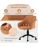 Pu Leathaire Home Office Arm Chair Adjustable Swivel