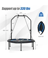 Costway 40" Foldable Adjustable Trampoline Fitness Rebounder with Resistance Bands Home Gym