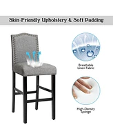 Set of 2 Bar Stools 30'' Upholstered Kitchen Chairs