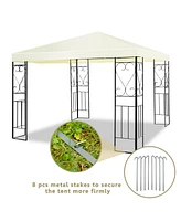 Costway 10'x10' Patio Gazebo Canopy Tent Steel Frame Shelter Patio Party Awning