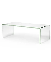 Costway Tempered Glass Coffee Table Accent Cocktail Side Table Living Room Furniture