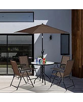 Costway 32''Outdoor Patio Round Table Tempered Glass Top