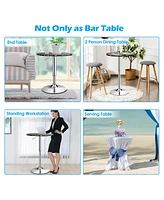 Costway Round Bistro Bar Table Height Adjustable 360-degree Swivel