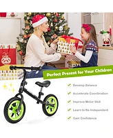 Kids Balance Bike No Pedal Training Bicycle w/ Adjustable Handlebar & Seat
