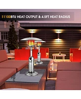 Costway Patio Heater 11,000BTU Portable Tabletop Stainless Steel Standing Propane Heater