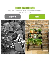 Plant Rack 3-Tier Metal Plant Stand Garden Shelf Stair Style