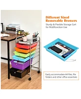 Costway 6 Drawer Rolling Storage Cart Tools Scrapbook Paper Office Organizer